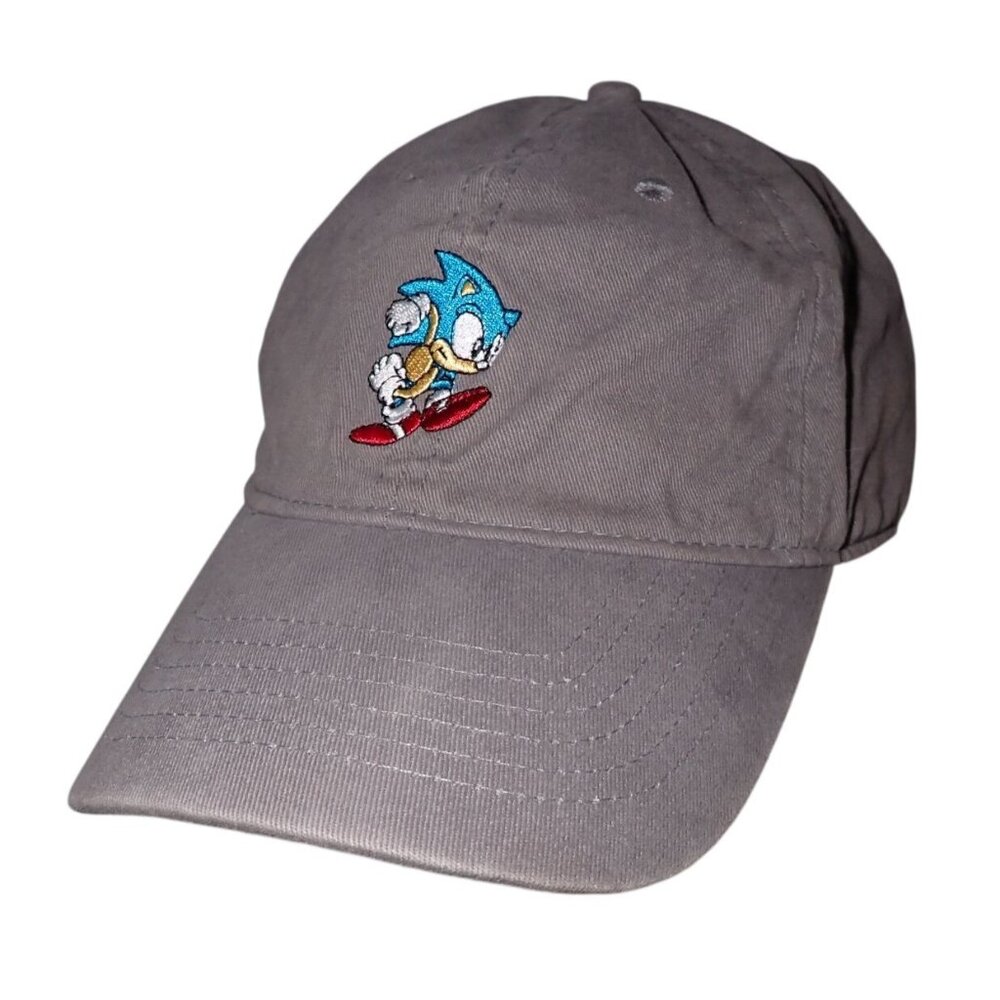 Sega Sonic the‎ Hedgehog Sega Hat Cap Gray Buckle Back One Size Adjustable Gray